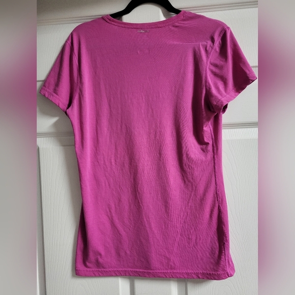Adidas Womens Climalite Fuchsia Tee Size L - Picture 5 of 5